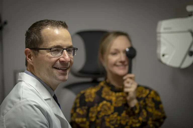 Dr. Todd Staniszewski with a patient